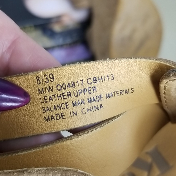 Krorks Wedge Tan Leather Sandals Size 8 - Picture 3 of 4